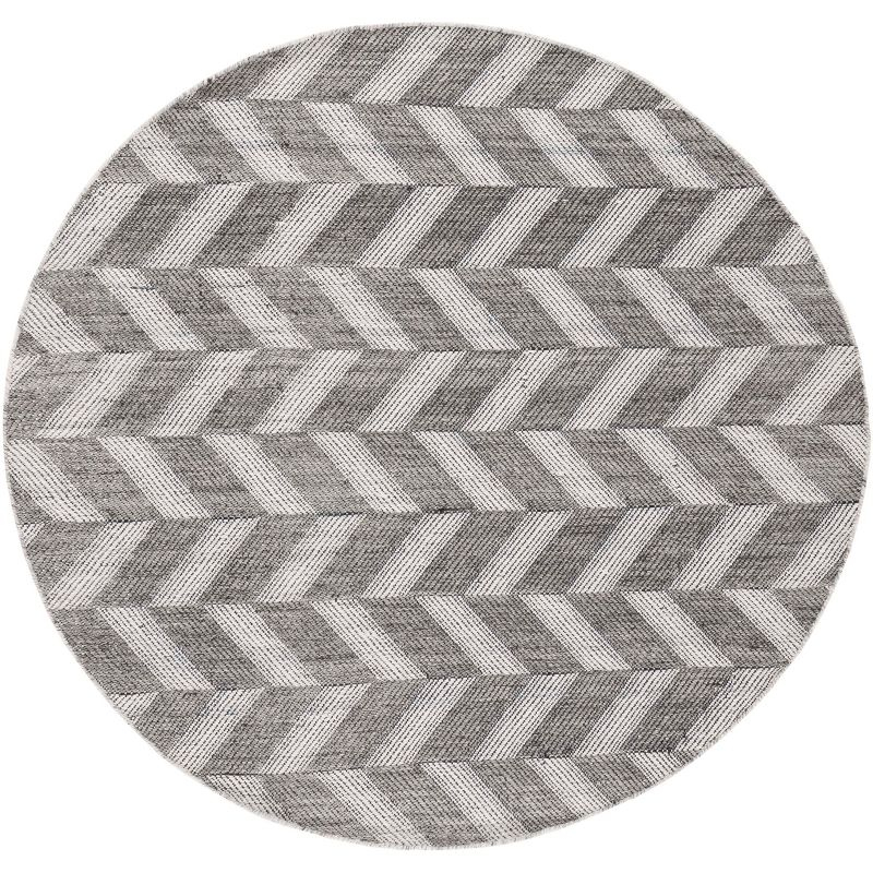 Kilim KLM730 Hand Woven Area Rug - Grey/Ivory - 6' Round - Safavieh.