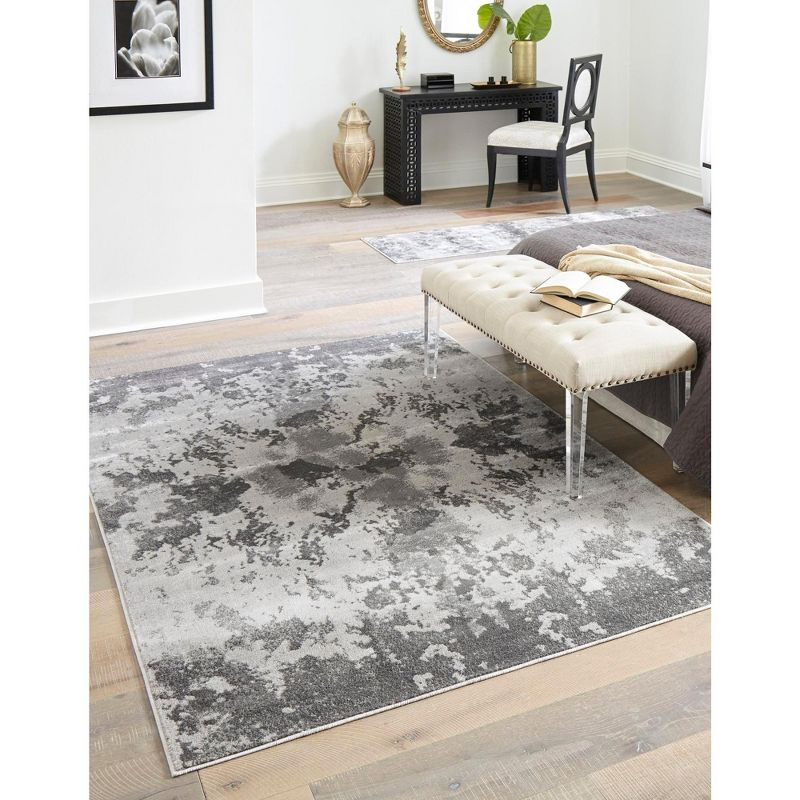 Unique Loom 4' 1 x 6' 1 Light Gray Metro Space Area Rug