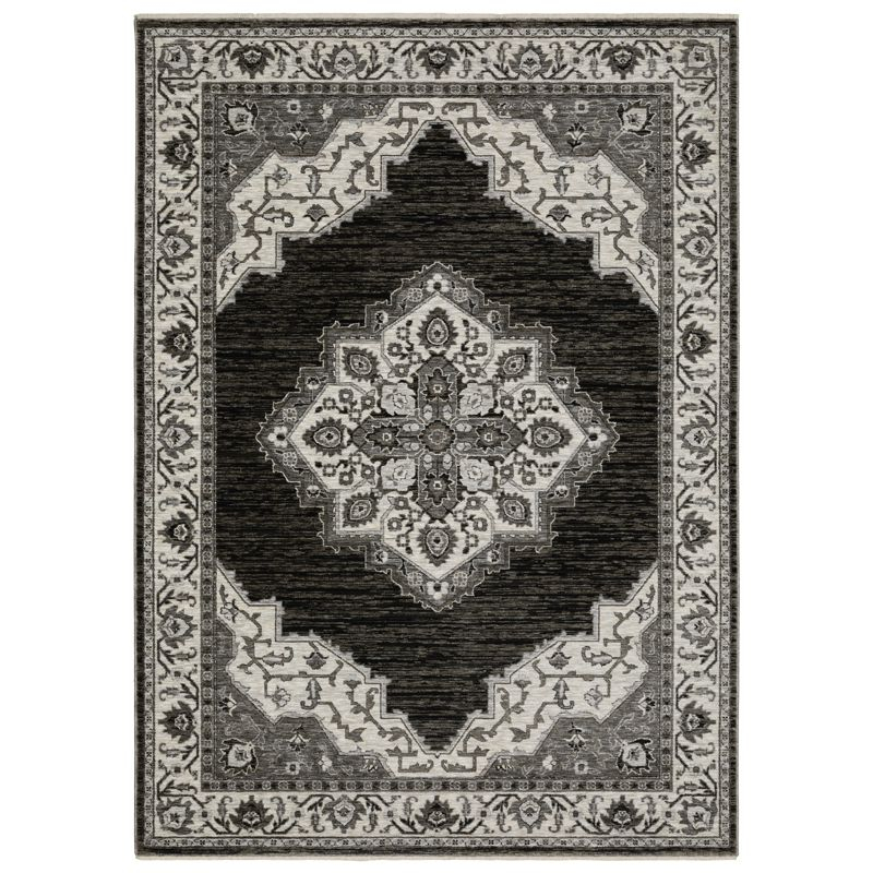 Oriental Weavers Chamberlain CH05C Charcoal/ Ivory Indoor Area Rug - 5'3" x 7'6"