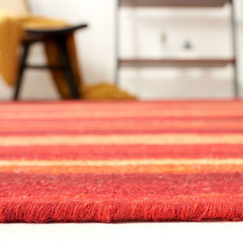 Striped Kilim STK601 Hand Loomed Indoor Accent Rug - Red - 3'x5' - Safavieh