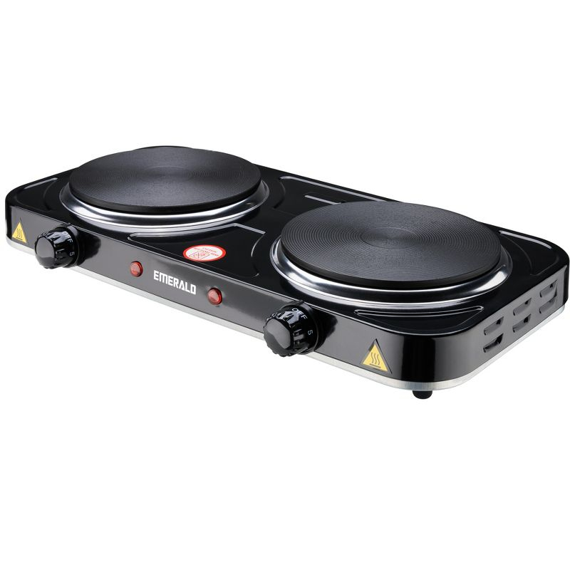 Emerald Electric Double Burner in Black with Coil Less Top (2686)
