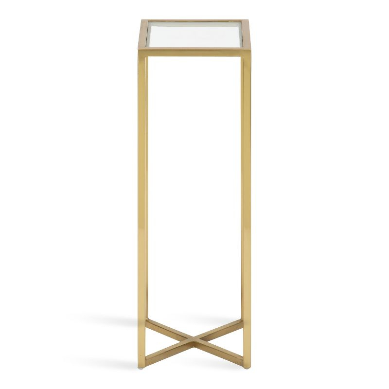Kate and Laurel Jaspur Square Metal Drink Table, 7x7x21, Gold