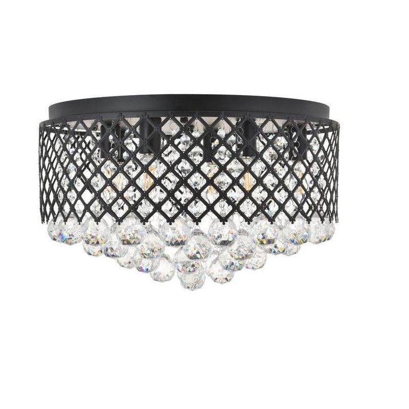Elegant Lighting Tully 6 light Matte Black Flush Mount