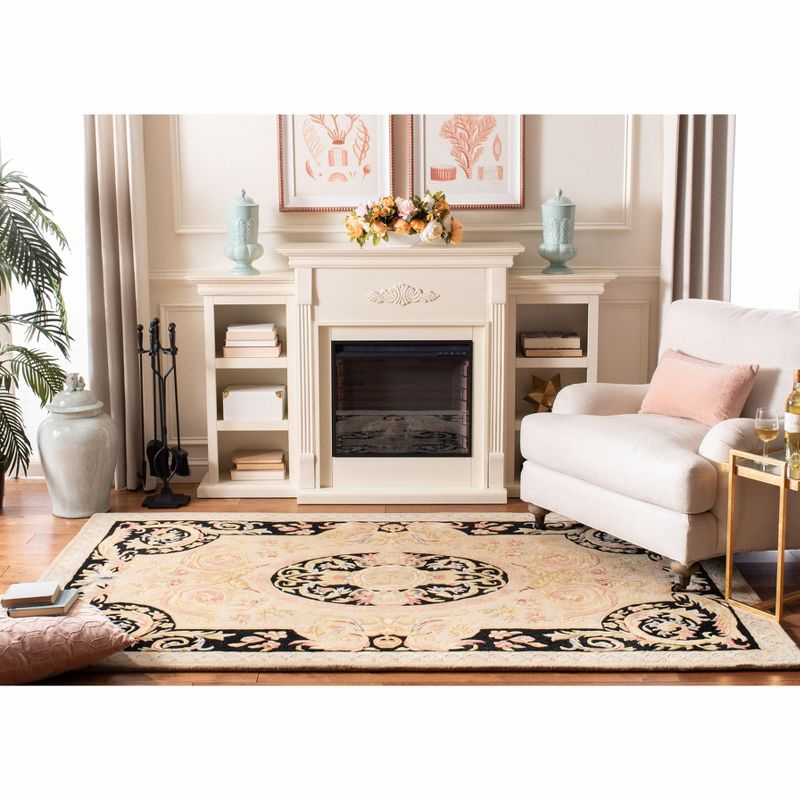 Savonnerie SAV206 Hand Tufted Area Rug - Ivory/Gold - 5'x8' - Safavieh.