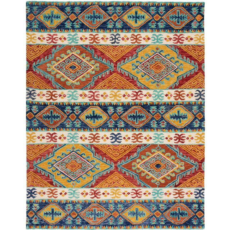 Aspen APN502 Hand Tufted Indoor Area Rug - Navy/Ivory - 9'x12' - Safavieh