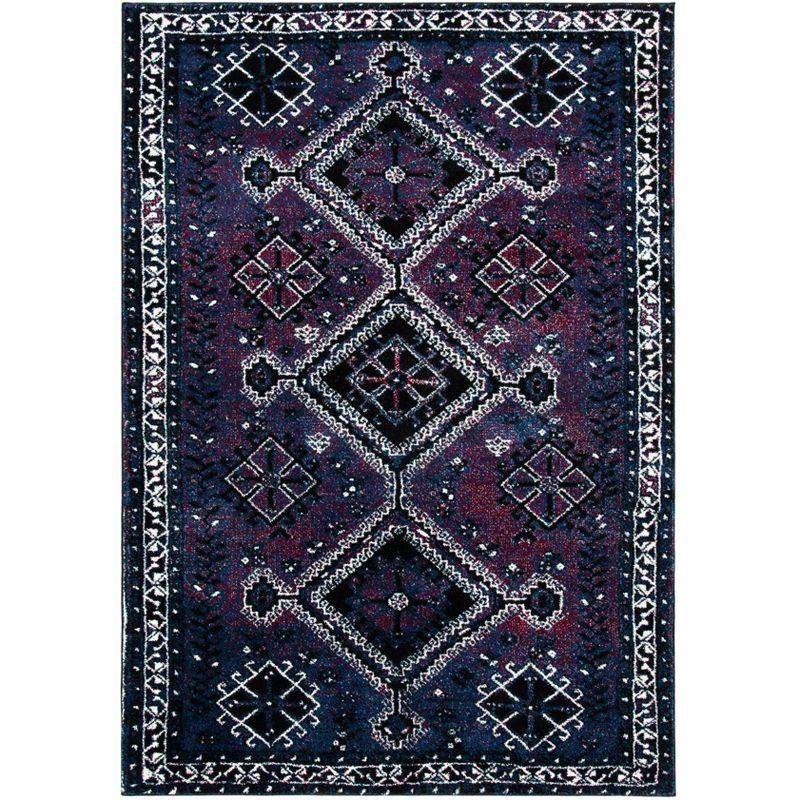 Vintage Hamadan VTH293 Power Loomed Indoor Area Rug - Purple/Black - 5'3"x7'6" - Safavieh