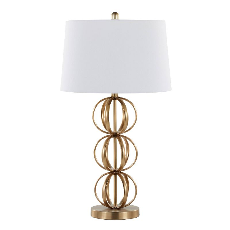 LumiSource (Set of 2) Linx 29" Contemporary Metal Table Lamps: UL Listed, Beige Drum Shade, 5ft Cord