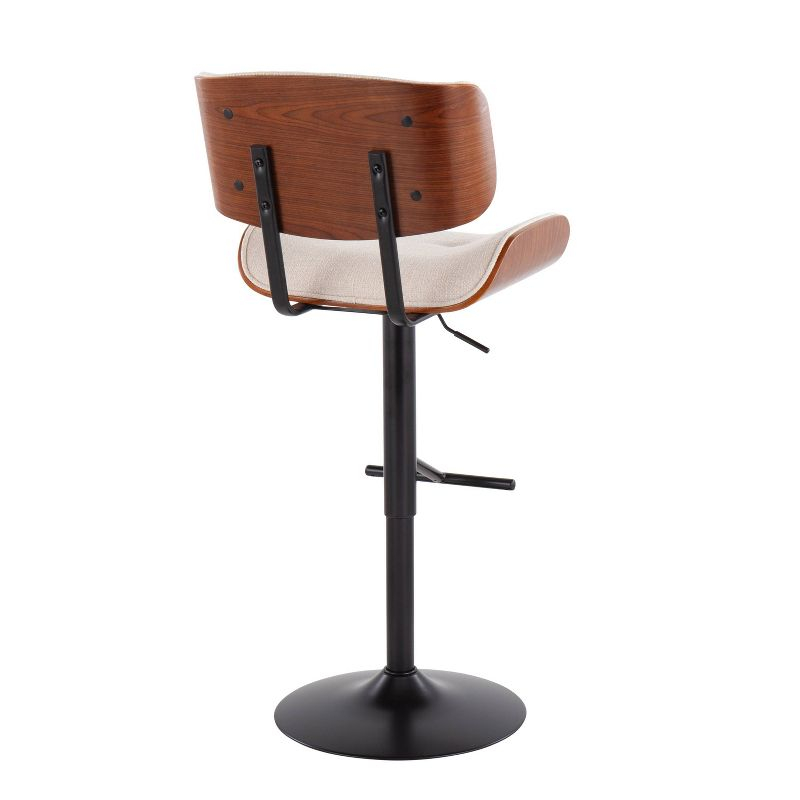 Set of 2 Lombardi Mid-Century Modern Adjustable Counter Height Barstool - Lumisource