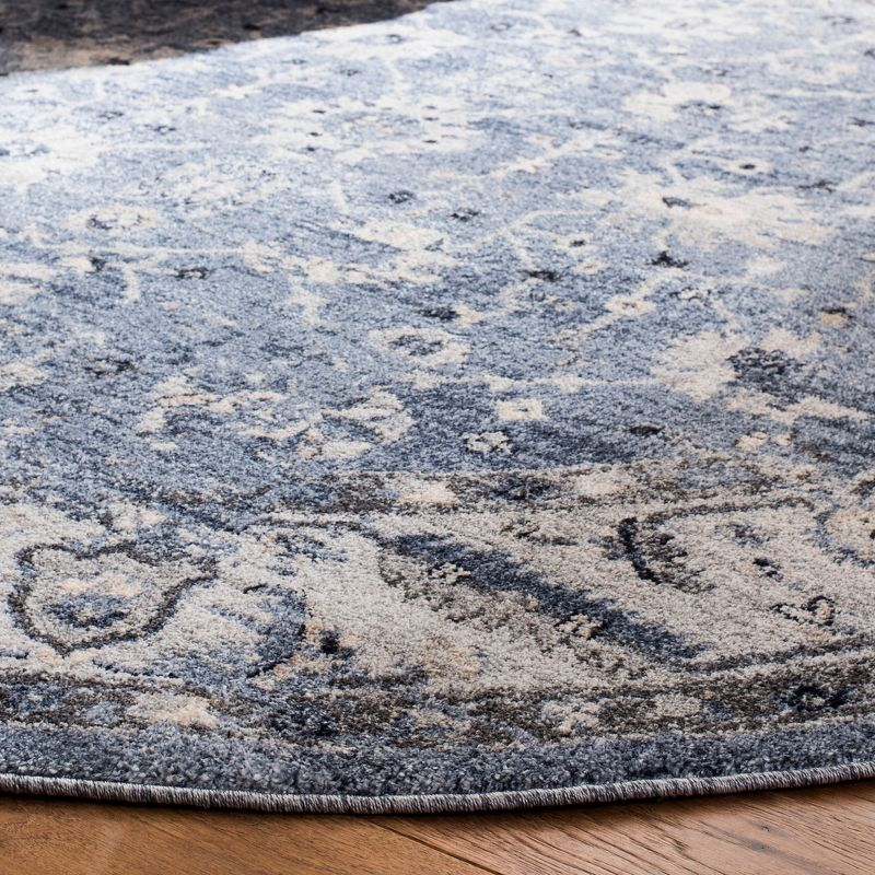 Charleston CHL413 Loomed Indoor Area Rug - Navy/Light Grey - 6'7"x6'7" - Safavieh