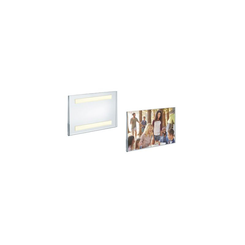 Azar Displays Clear Acrylic Wall Artwork and Photo Frame with Tape 6" W x 4" H - Landscape/Horizontal, 2-Pack
