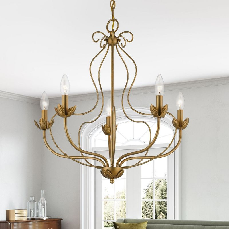 Livex Lighting Katarina 5 - Light Chandelier in  Antique Gold Leaf