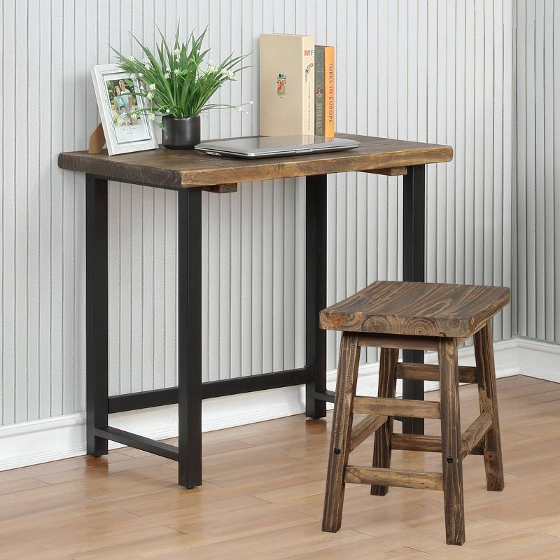 Alaterre Furniture Pomona Writing Desk Metal and Solid Wood Natural : Modern Style, No Storage, Spot Clean, 30" Height