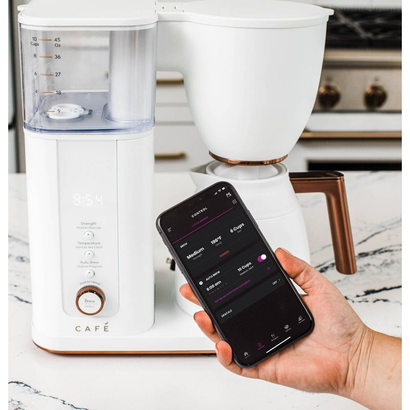CAFE Specialty Drip Coffee Maker with Thermal Carafe Matte White: GE Appliances, 10 Cup Capacity, Automatic Standby Mode