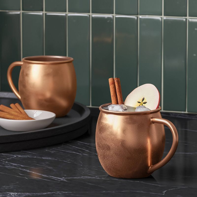 18.6oz Stainless Steel Moscow Mule Mug Copper Finish - Threshold™: Hand Wash, Cold Beverages