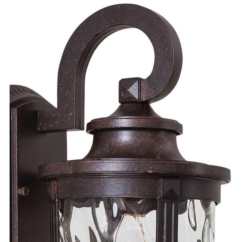 Minka Lavery Rustic Outdoor Wall Light Fixture Corona Bronze 12 1/4" Clear Hammered Glass for Post Exterior Deck Porch Yard Patio