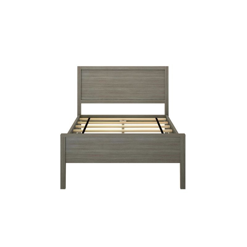 Max & Lily Twin Bed Frame, Solid Wood Classic Platform Bed with Panel Headboard for Kids