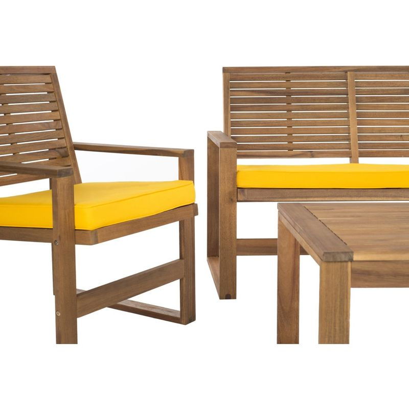 Ozark 4 Piece Set - Indoor/Outdoor - FOX6007 - Natural/Yellow - Safavieh
