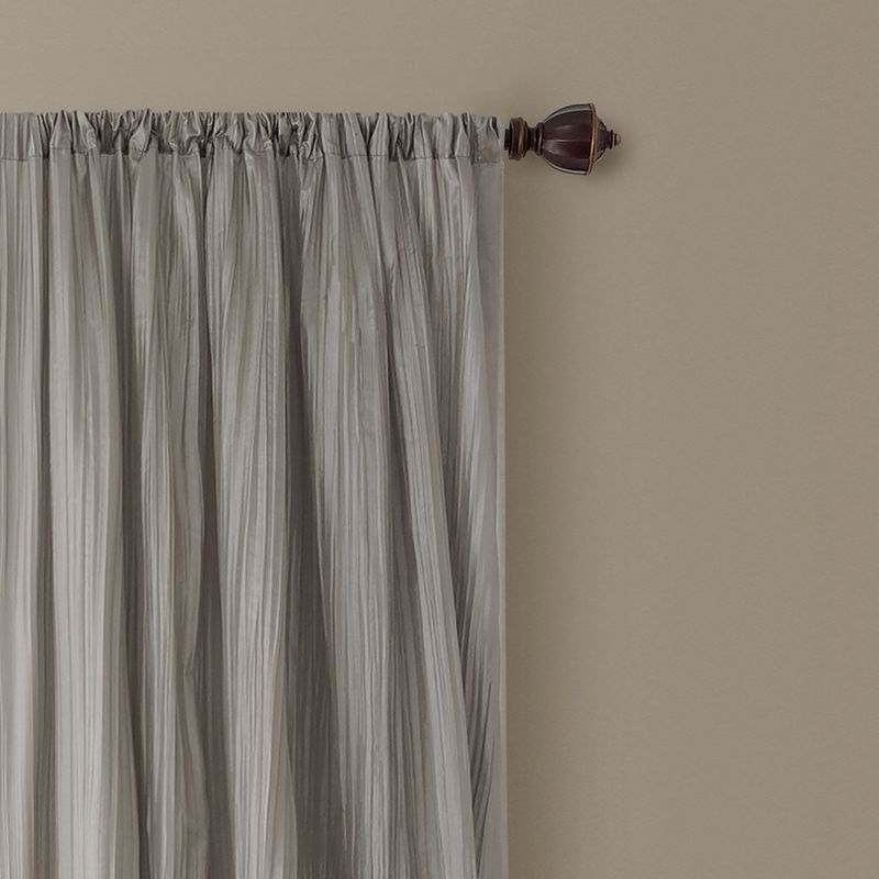 Athena Faux Silk Window Curtain and Scarf Set - 52" x 108" - Sterling Gray - Elrene Home Fashions