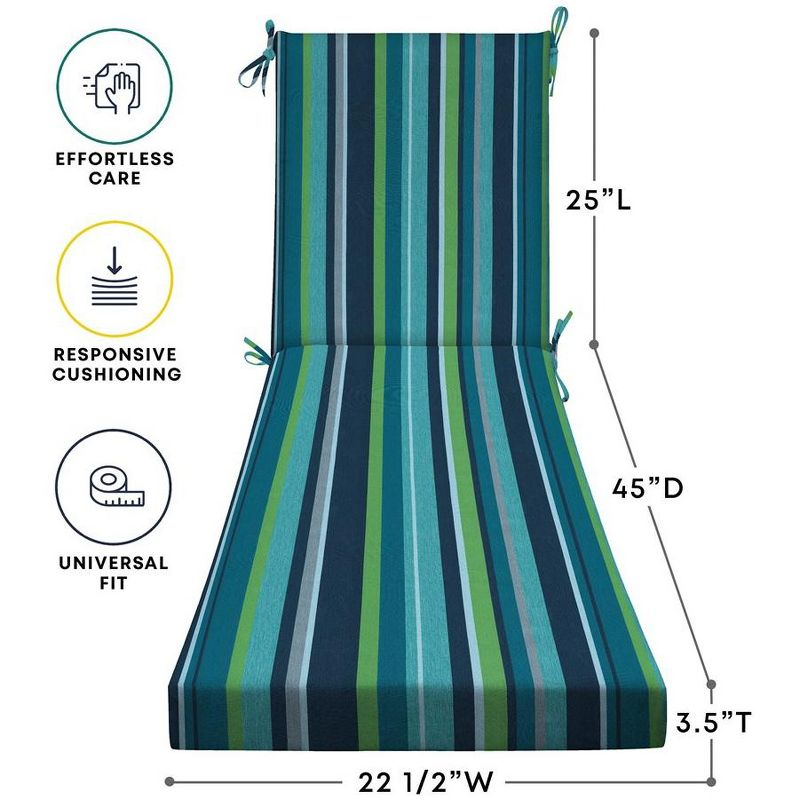 Honeycomb Outdoor Chaise Lounge Cushion - Stripe Poolside