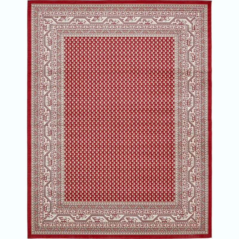 Unique Loom Williamsburg Collection Area Rug - Allover (10'  x 13' 1" Rectangle Red/Ivory)