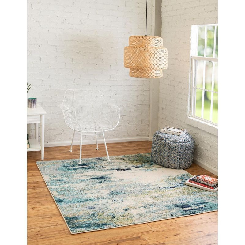Unique Loom Chromatic Collection Area Rug - Avalon (4'  Square Light Blue/Gray)