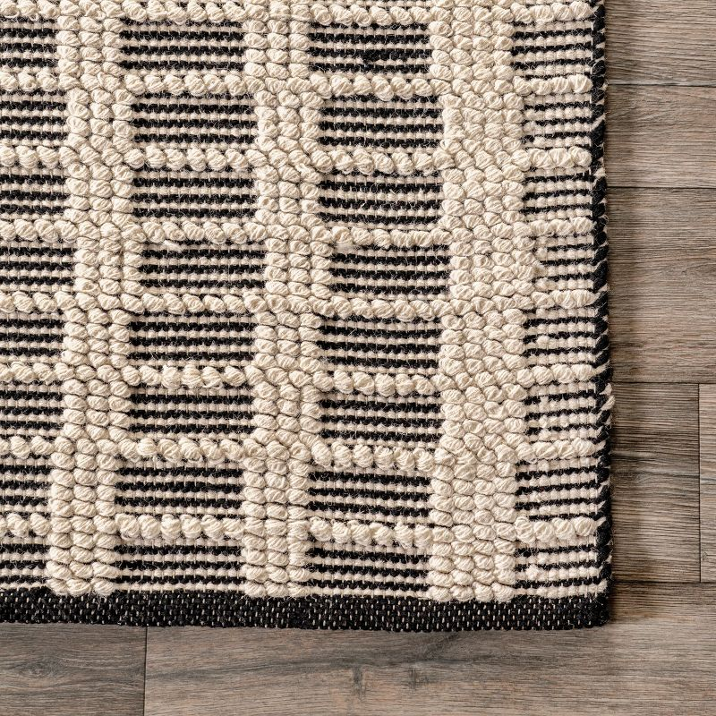 Nuloom Parker Check Textured Area Rug, 6' x 9', Ivory