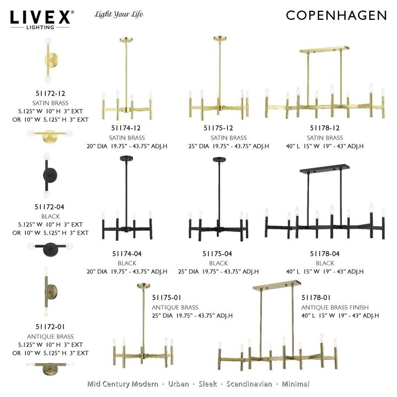 Livex Lighting Copenhagen 5 - Light Chandelier in  Antique Brass