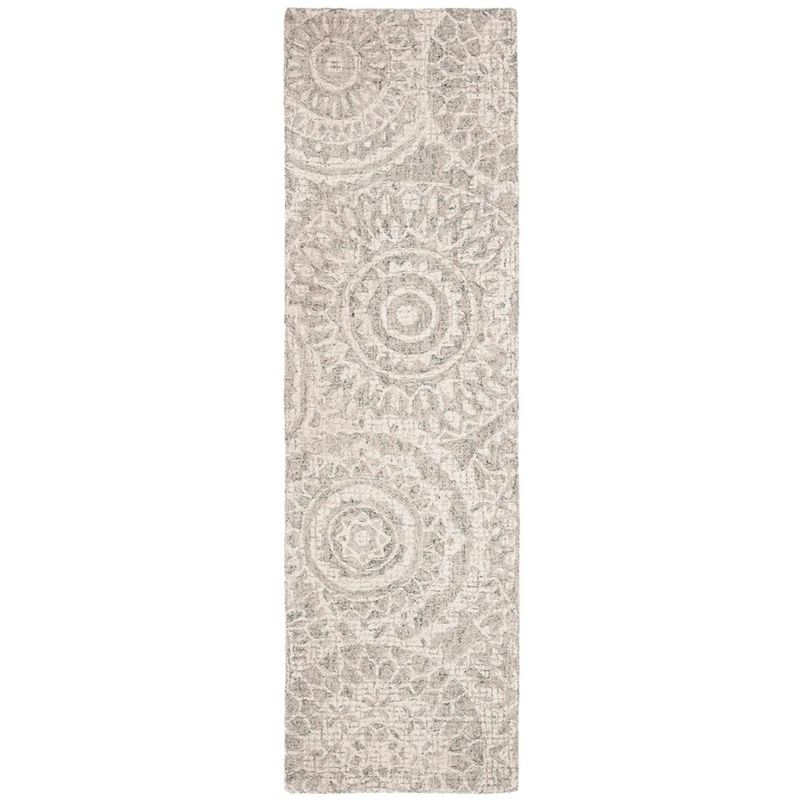 Abstract ABT205 Handmade Indoor Runner - Ivory/Grey - 2'-3"x8' - Safavieh