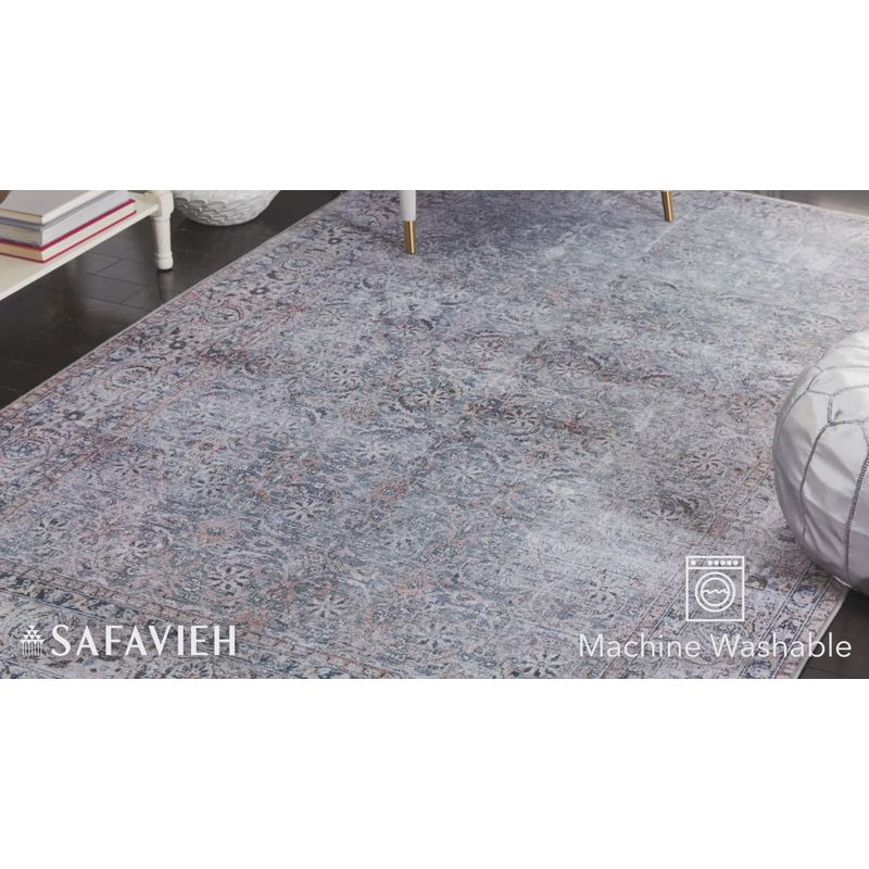 Tucson TSN134 Power Loomed Machine Washable Area Rug - Green Blue/Beige - 3'x5' - Safavieh.