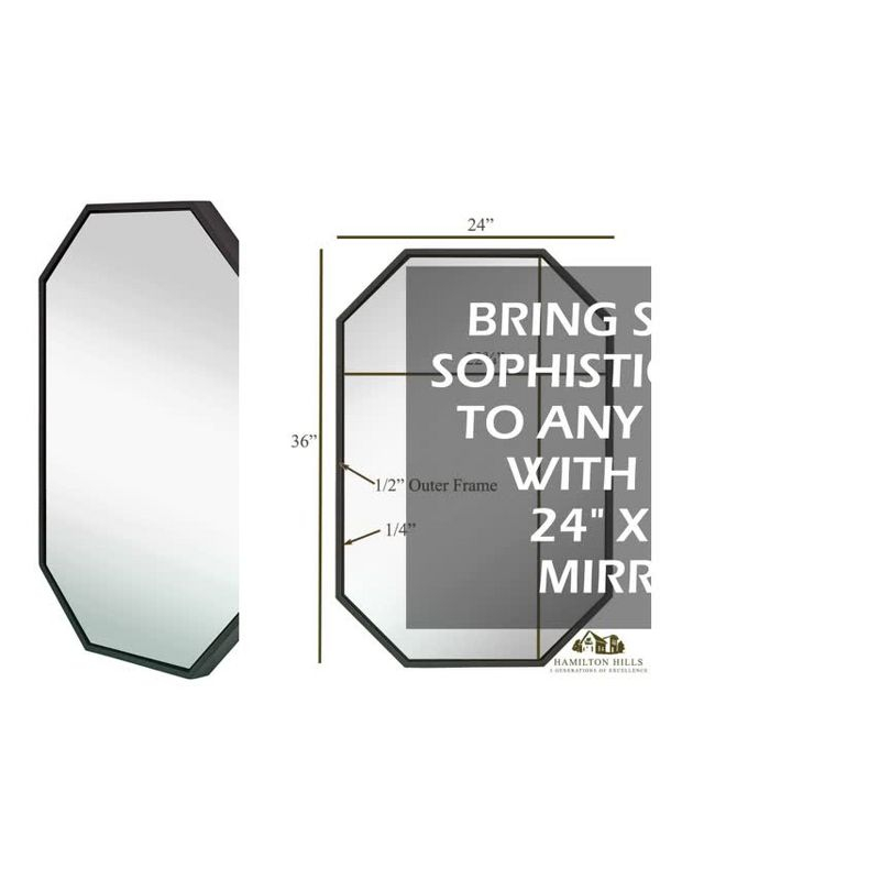 Hamilton Hills 24" x 36" Oval Wenge Framed Wall Mirror