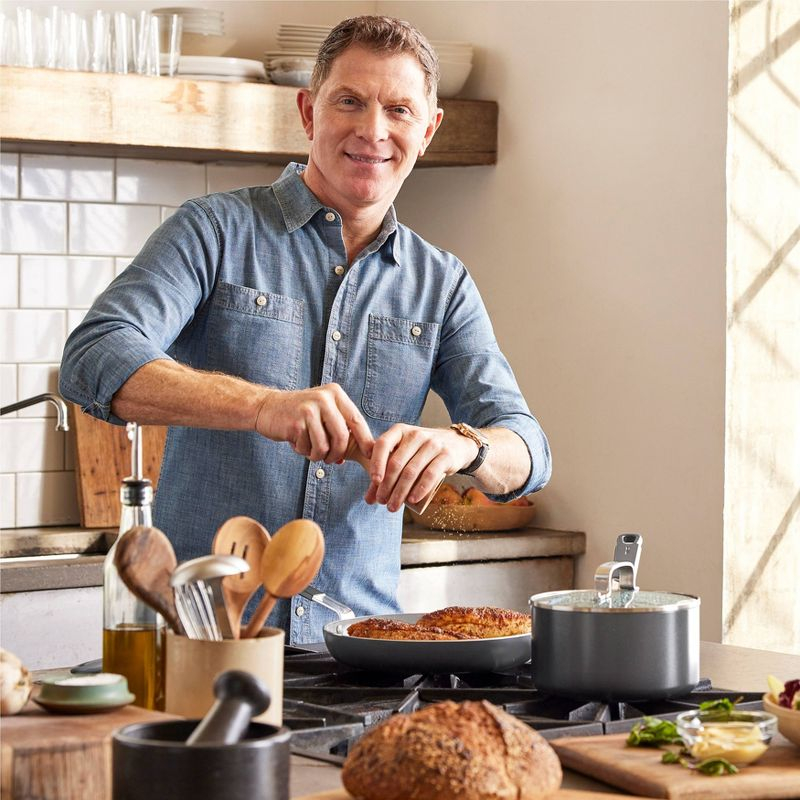 Bobby Flay 2pk (8" & 10") Ceramic Nonstick Aluminum Fry Pan Set Graphite Gray: Dishwasher-Safe, Lifetime Warranty