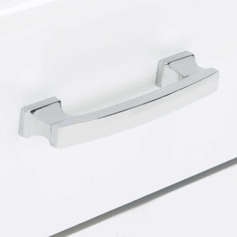 Raina 3 Drawer Greek Key Nightstand - FOX6278 - White/Silver - Safavieh Couture