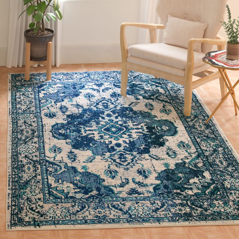 Monaco MNC243 Power Loomed Indoor Area Rug - Ivory/Blue - 8'x10' - Safavieh
