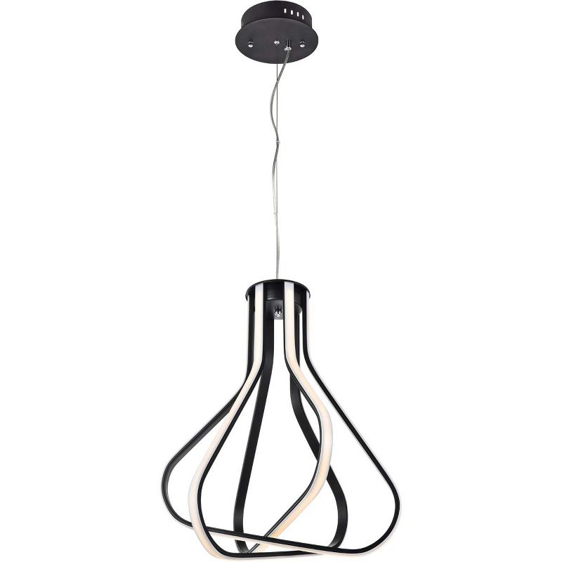 Elegant Lighting Dahlia 3 light in Black Pendant