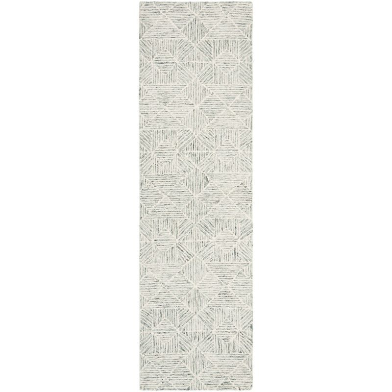 Abstract ABT763 Handmade Indoor Runner - Light Green - 2'-3"x8' - Safavieh