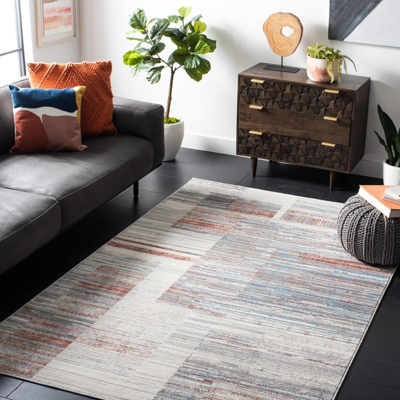 Shivan 100 SHV198 Power Loomed Indoor Area Rug - Ivory/Rust - 8'x10' - Safavieh