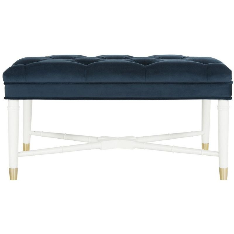Rory Contemporary Tufted Bench - Navy - Safavieh
