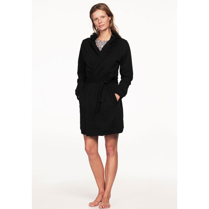 ellos Plus Size Hooded Fleece Robe - 1X, Heather Grey