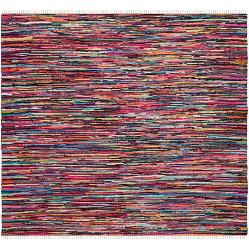 Rag Area Rug RAR128 Hand Woven Area Rug - Multi - 4'x4' - Safavieh.