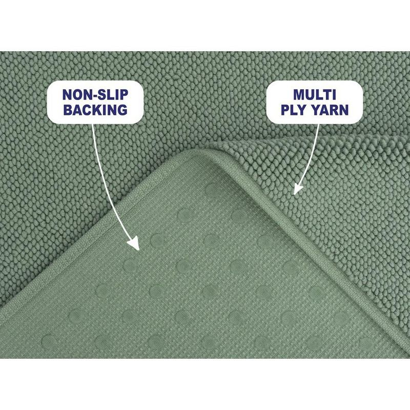 American Soft Linen 100% Cotton Turkish Bath Mat Rugs, Slip Resistant Bottom Base Bath Mats for Bathroom