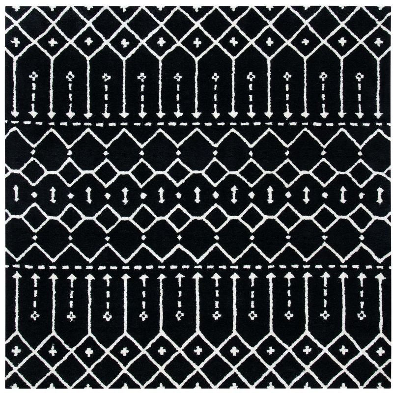 Himalaya HIM903 Handmade Area Rug - 6'x6' - Black/Ivory - Safavieh