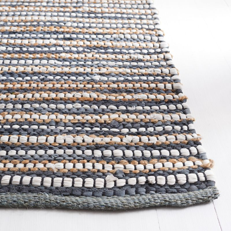 Vintage Leather VTL205 Hand Woven Area Rug - Dark Grey/Ivory - 3'x5' - Safavieh.
