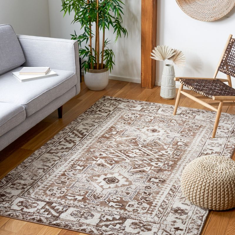 Vintage Hamadan VTH211 Power Loomed Area Rug - Brown/Ivory - 8'x10' - Safavieh.
