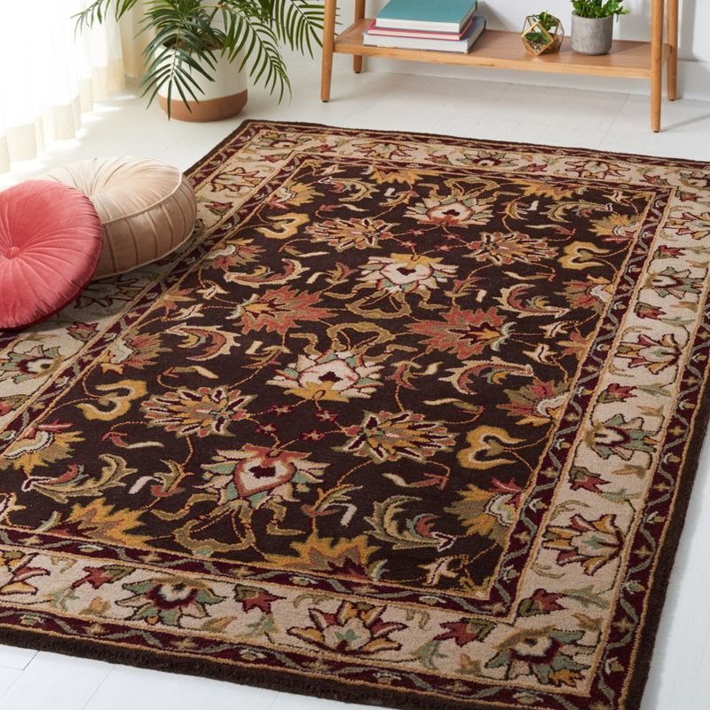 Heritage HG818 Hand Tufted Area Rug - Brown/Beige - 6'x6' - Safavieh.
