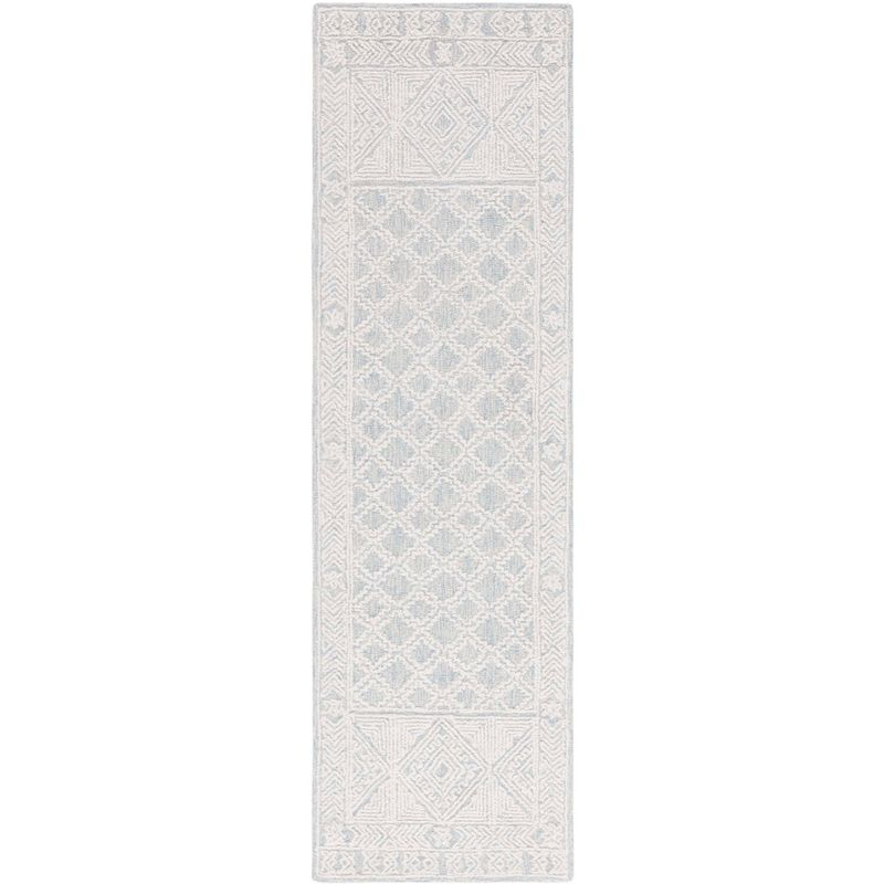 Abstract ABT466 Hand Tufted Indoor Runner Rug - Blue/Ivory - 2'3"x8' - Safavieh