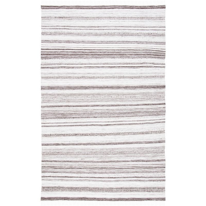 Striped Kilim STK108 Hand Woven Area Rug - Brown/Ivory - 6'x9' - Safavieh.