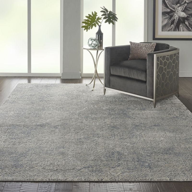 Nourison Rustic Textures Vintage Persian Indoor Area Rug Ivory Light Blue 7'10" x 10'6"