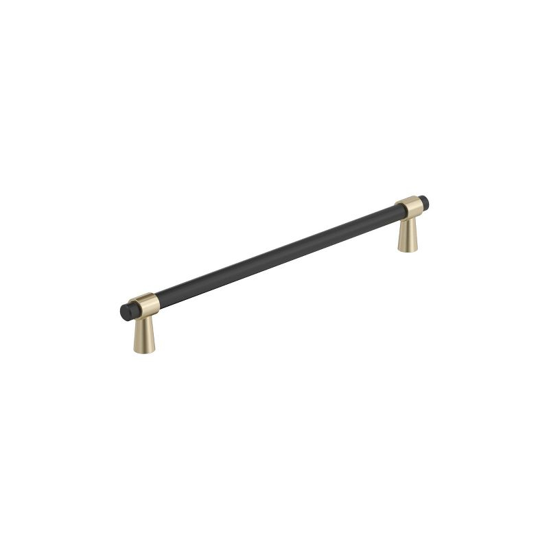Amerock Mergence 8-13/16 inch (224mm) Center-to-Center Matte Black/Golden Champagne Cabinet Pull