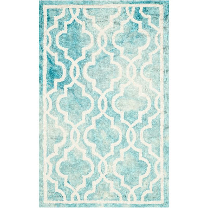 Dip Dye DDY539 Hand Tufted Indoor Accent Rug - Turquoise/Ivory - 2'6"x4' - Safavieh