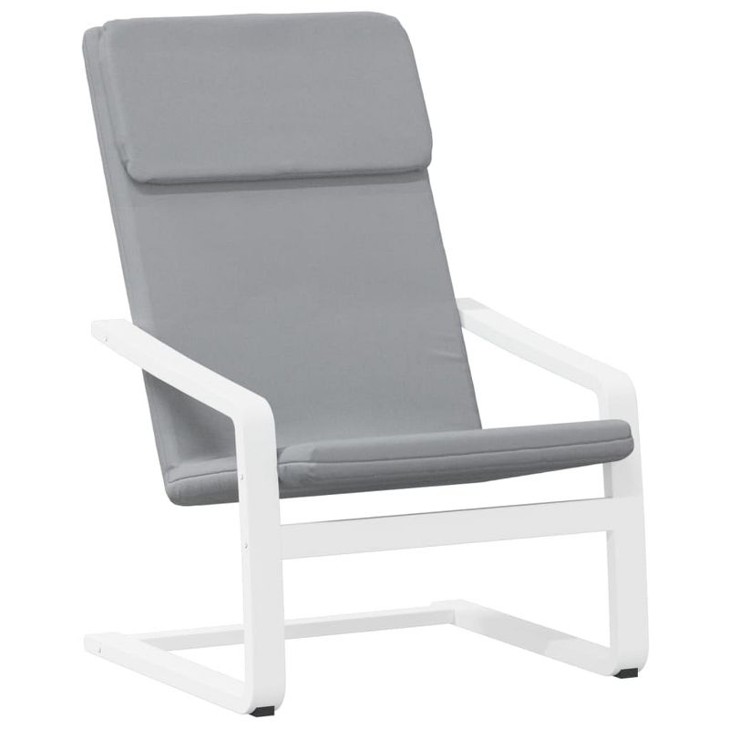 vidaXL Relaxing Chair in Light Gray Fabric - Comfortable Seating with Solid Birch Wood Frame - Suitable for Dining Room